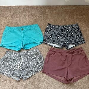 Arizona Jean Company Women's Shorts in Teal, Black, and Mauve